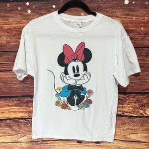 Disney Minnie Mouse White Tee with Red Bow